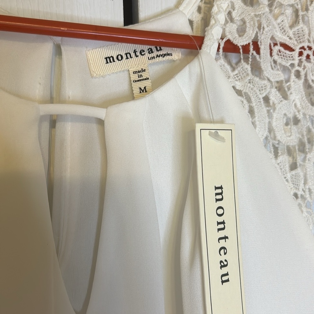 NWT White Dress with Lace accent - Picture 3 of 4